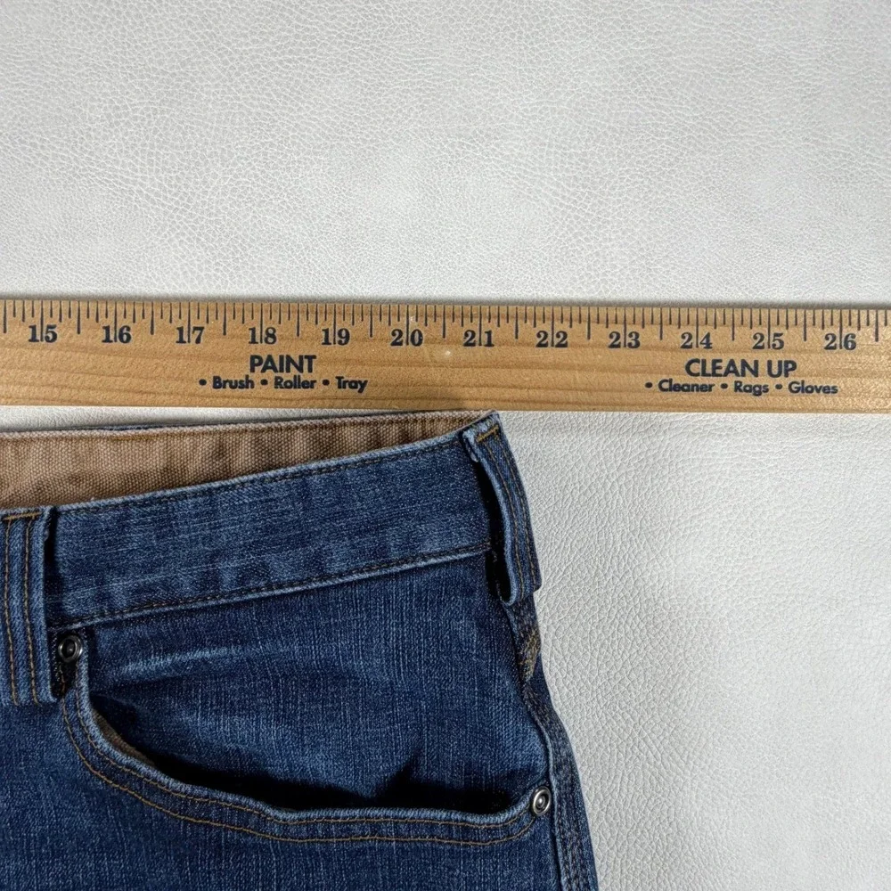 Duluth Trading Flex Ballroom Jeans Mens 42x32 Blue Relaxed Fit Stretch Denim